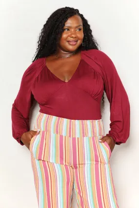 CRANBERRY COOL V-NECK BODYSUIT