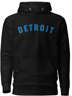 Detroit Classic Premium Pullover Unisex Hoodie - Black / Blue