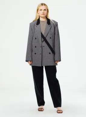 Double Faced Menswear Check Double Breasted Blazer