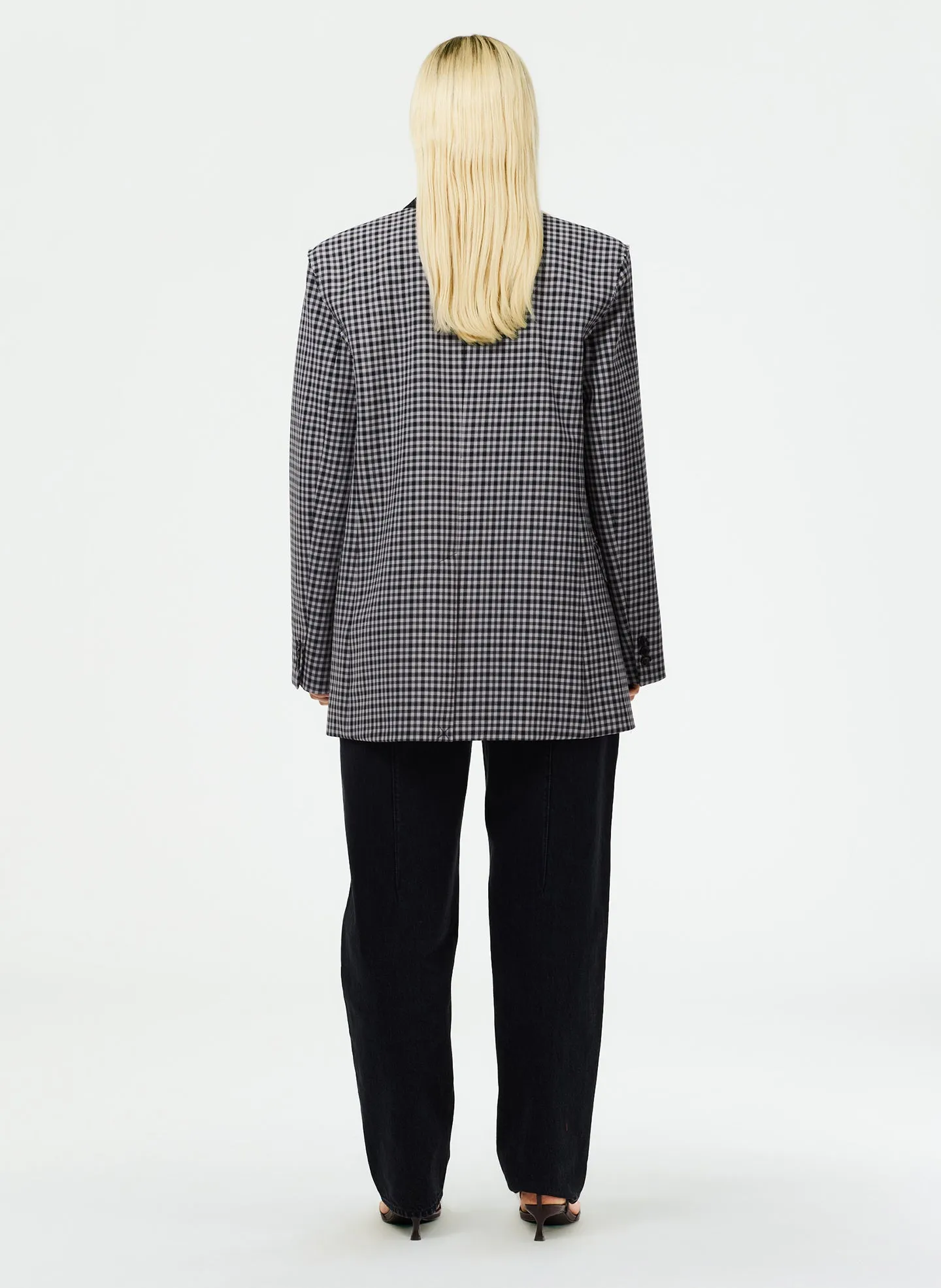 Double Faced Menswear Check Double Breasted Blazer