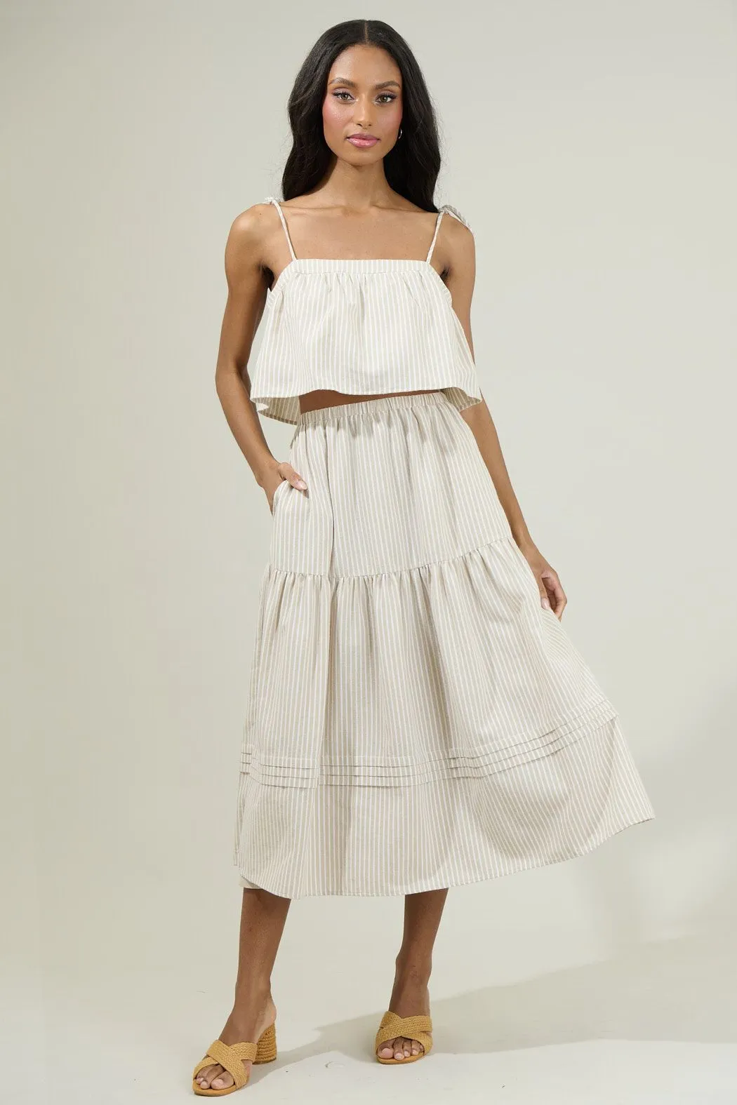 Everlanes Striped Flores Midi Skirt