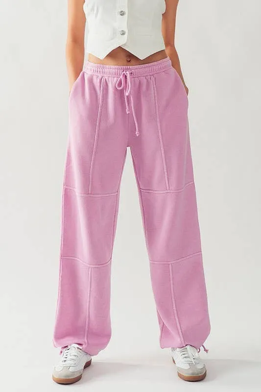 EXPOSED SEAM MINERAL WASH JOGGERS: MINT