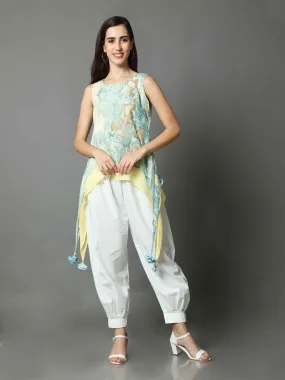 'Ezra' Marble-dyed Marble Vegan Silk Top