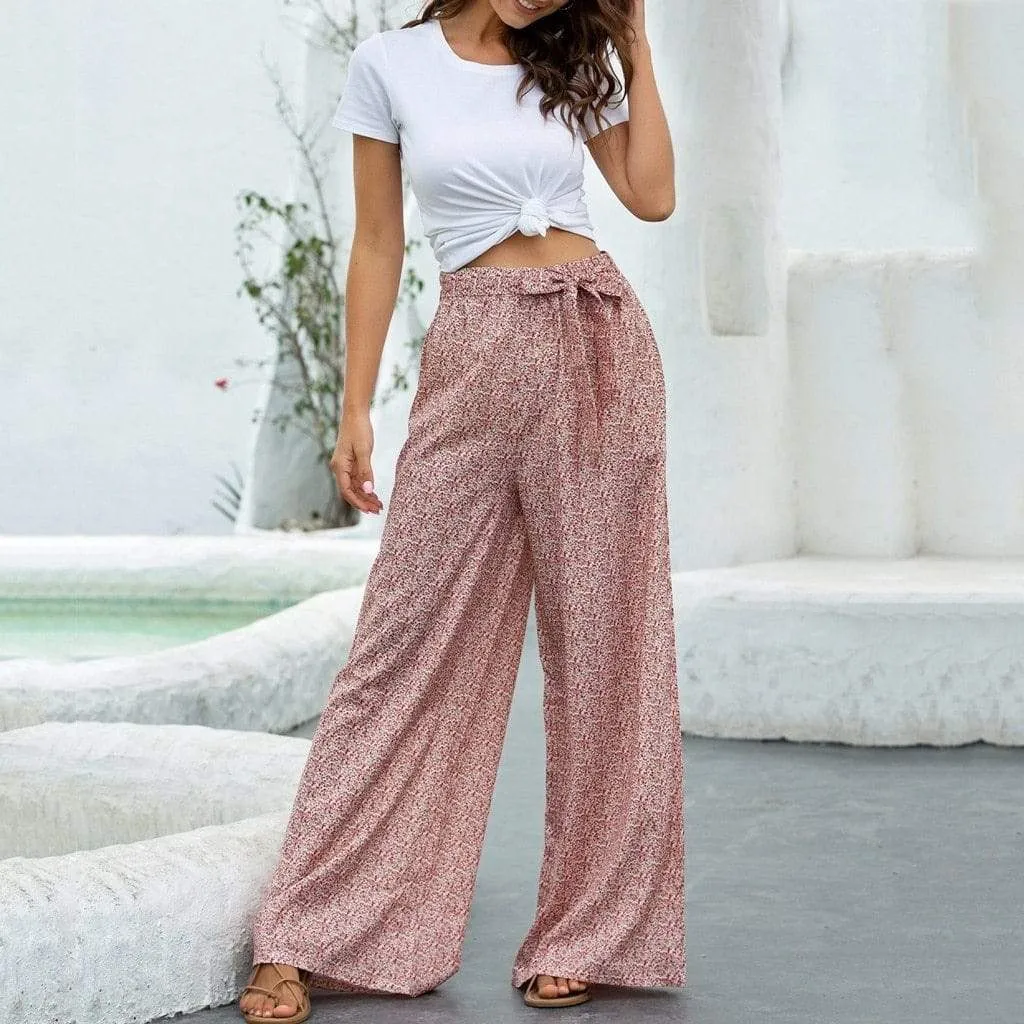 Female Loose High Waist Knitted Trousers