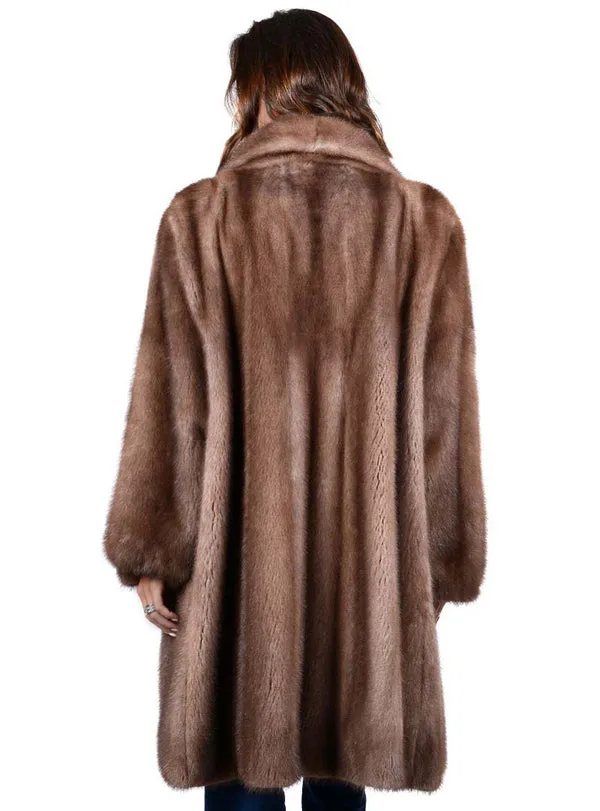 Female Mink Fur Stroller with Shawl Collar & Bracelet Cuffs