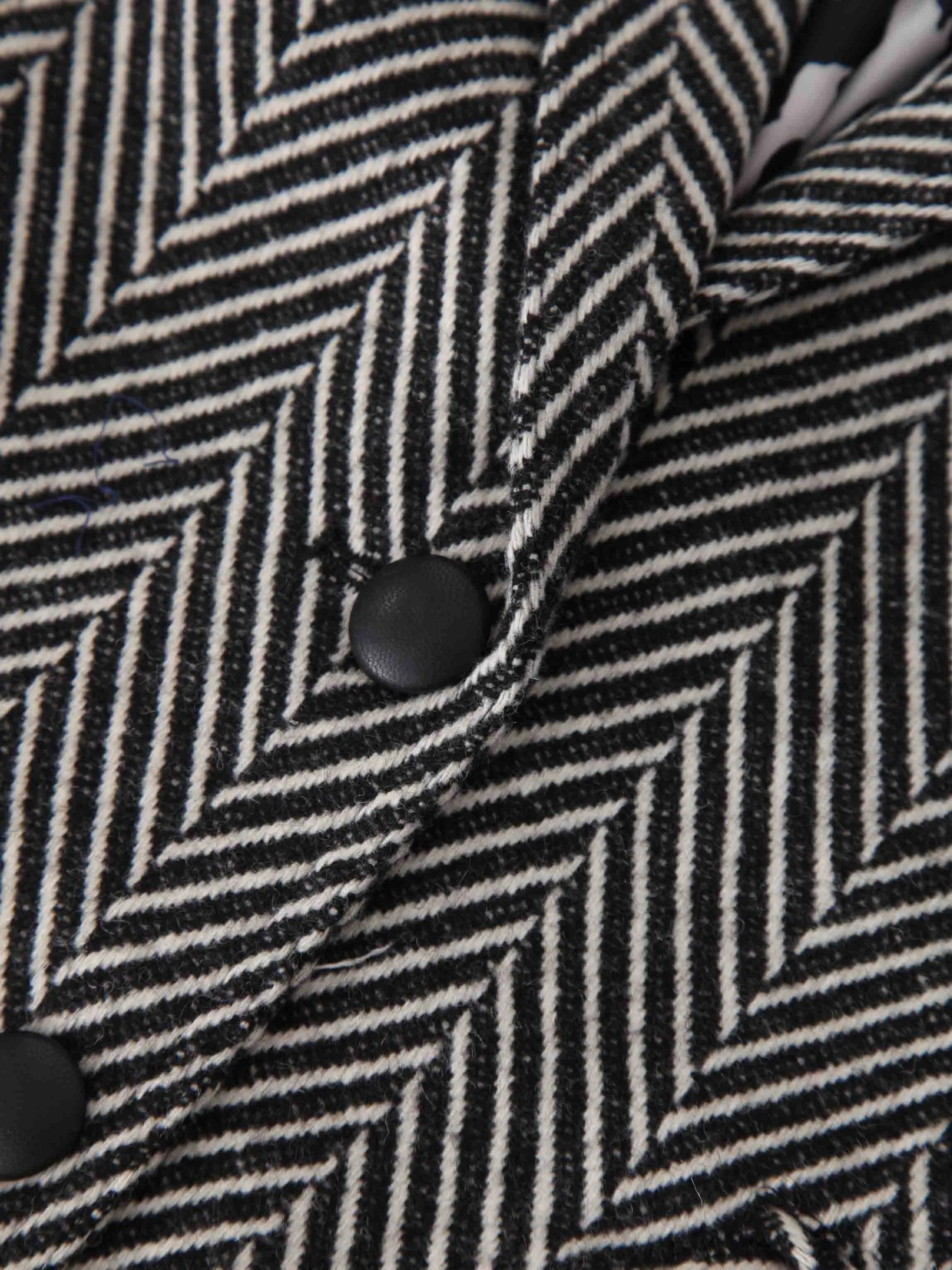 Fitted Blazer-Black/White