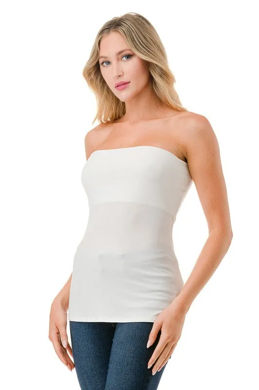 Fitted Tube Top, White