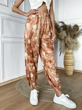 Floral Print  High Waist Jogger Pants