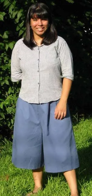 Front Pleat Culottes With Button And Side Zipper -  For Leon Uniform Co.