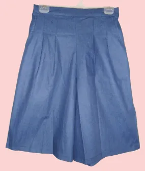 Front Pleat Culottes With Button And Side Zipper -  For Leon Uniform Co.