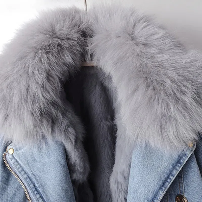 Fur Trim Denim Jacket