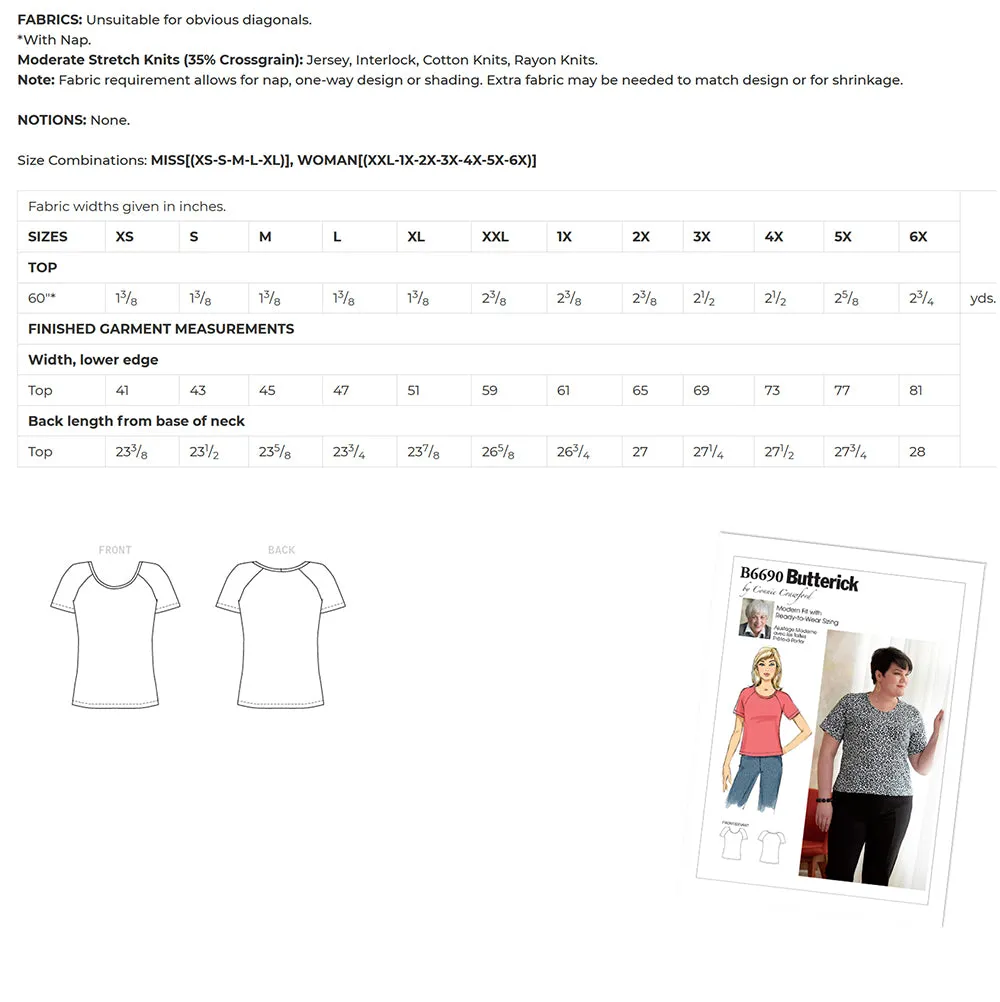 Garment Kit - Jersey Knit   Butterick 6690
