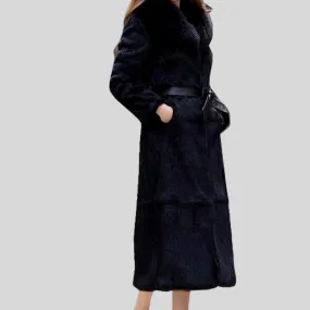 Genuine Rabbit Fur & Fox Fur Collar Coat