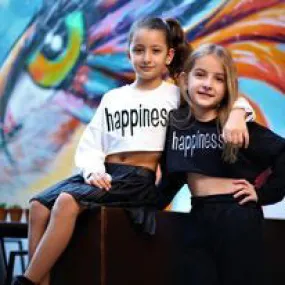 HAPPINESS Crop Sweater
