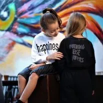 HAPPINESS Crop Sweater