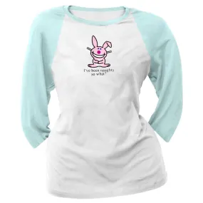 Happy Bunny - Naughty Juniors Raglan