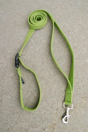 Hemp Dog leash 6' City Clicker with control loop & clasp Basic Green