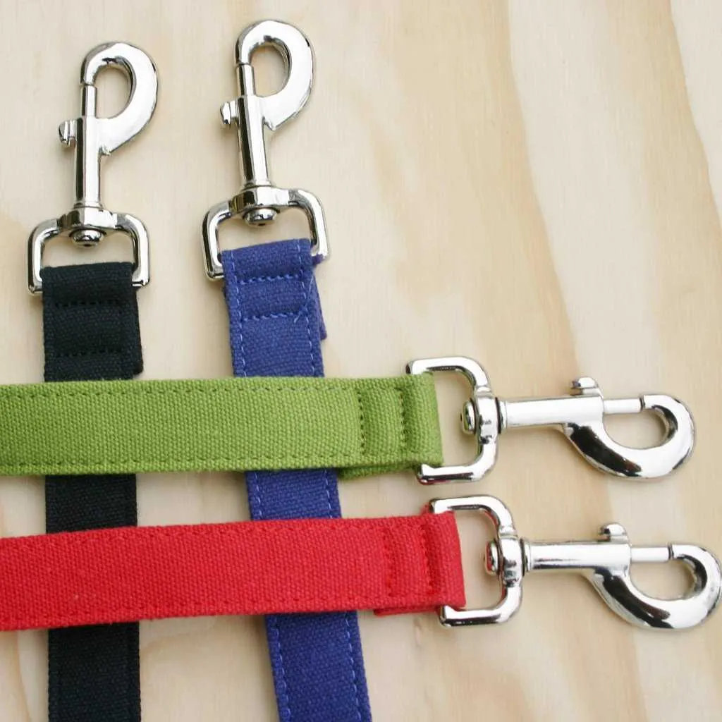 Hemp Dog leash 6' City Clicker with control loop & clasp Basic Green