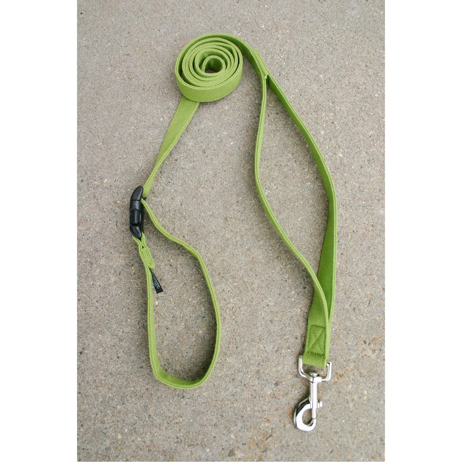 Hemp Dog leash 6' City Clicker with control loop & clasp Basic Green