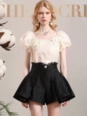 High-waist Embroidery Nichi Flare Pants