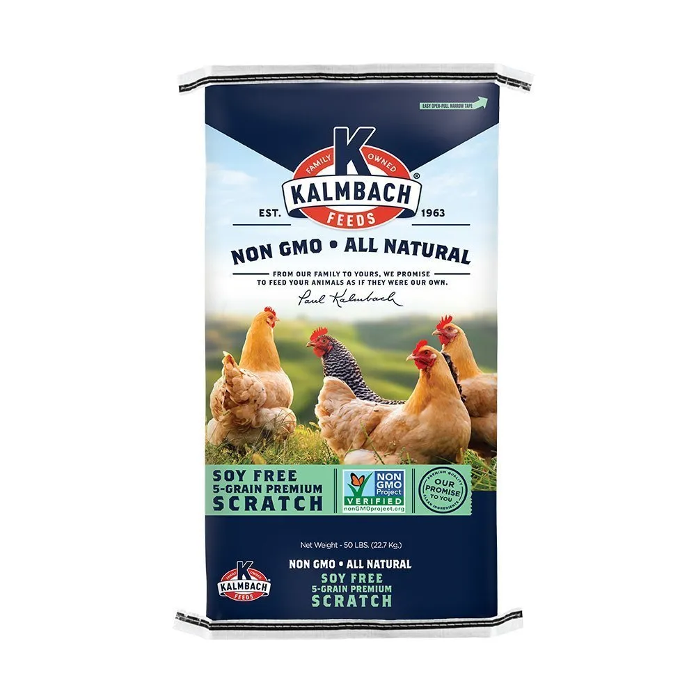Kalmbach Non-Gmo Soy Free Scratch Grain Chicken Feed 50lb