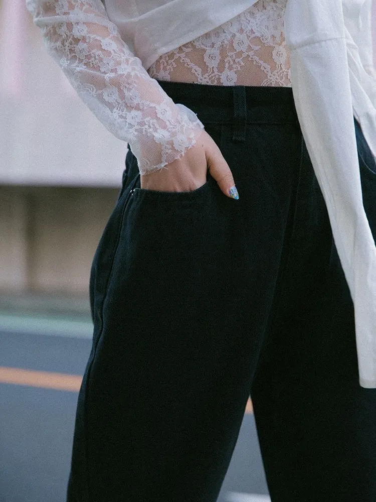 Lace High-waist Wide-leg Pants