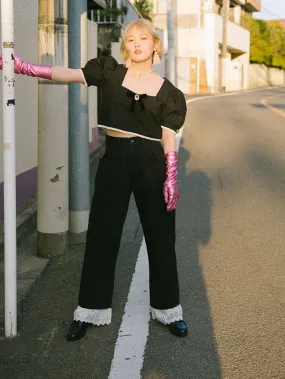 Lace High-waist Wide-leg Pants