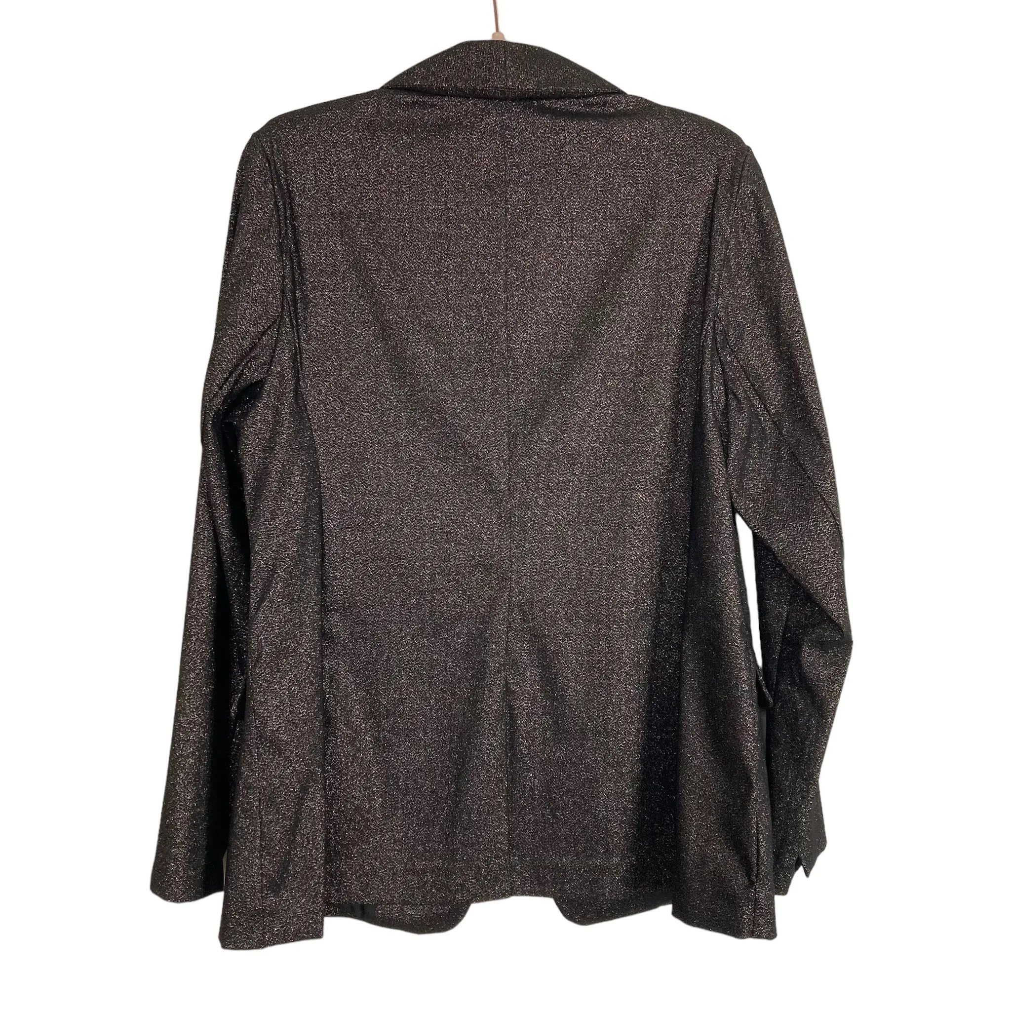 Lane Bryant Black Glitter Shoulder Padded Blazer- Size 14