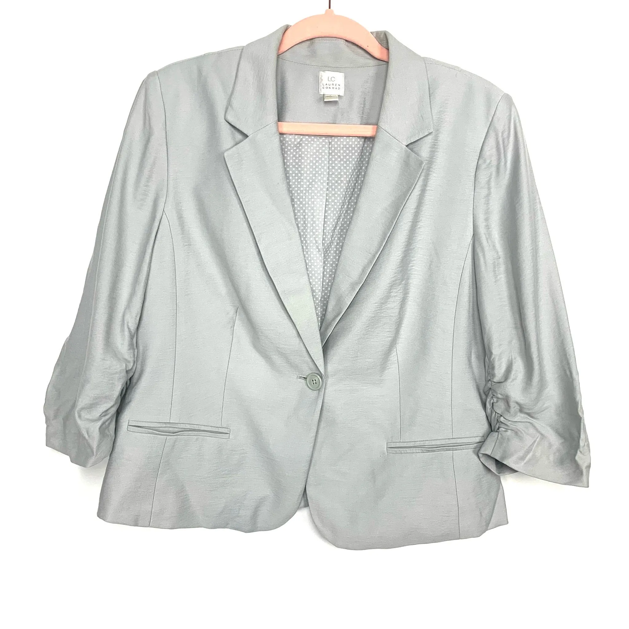 Lauren Conrad Grey Cinched Sleeve Fitted Blazer- Size 16 (Juniors XL)