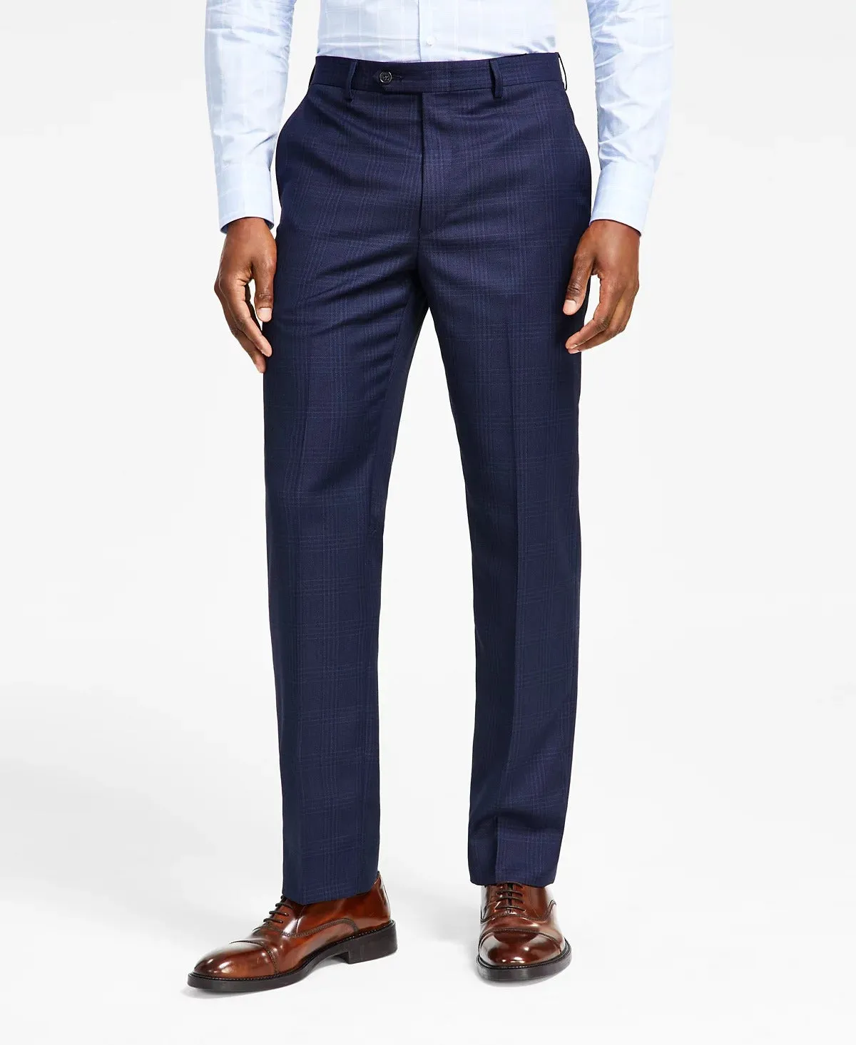 Lauren Ralph Lauren Mens Classic Fit Dress Suit Pants Navy Plaid 42 x 32