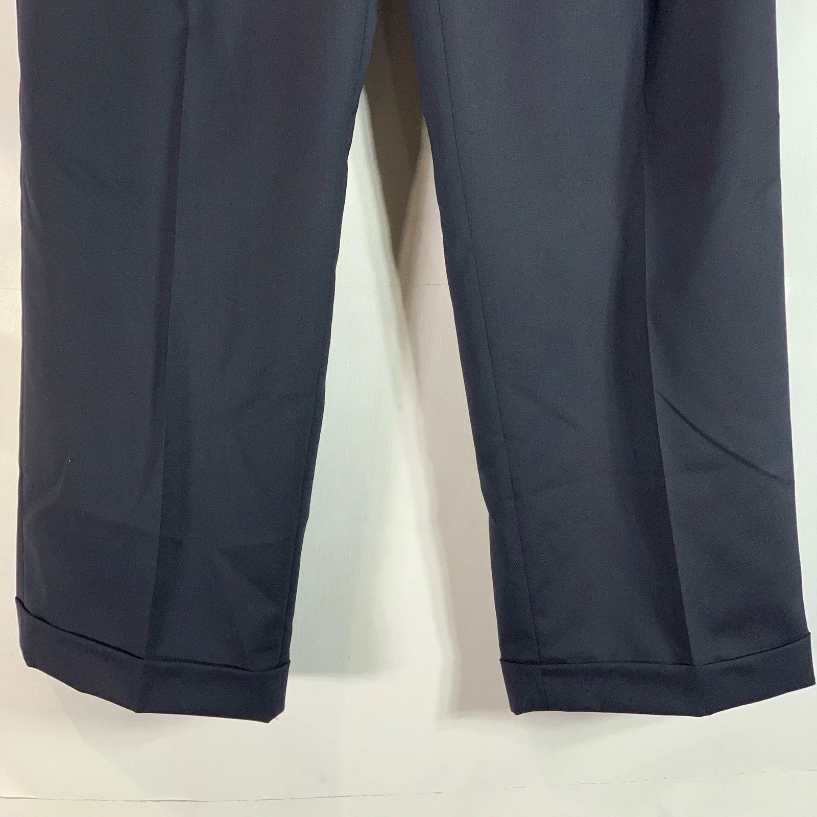 LAUREN RALPH LAUREN Men's Navy Total Comfort Wool Pleated Dress Pants SZ 34x32