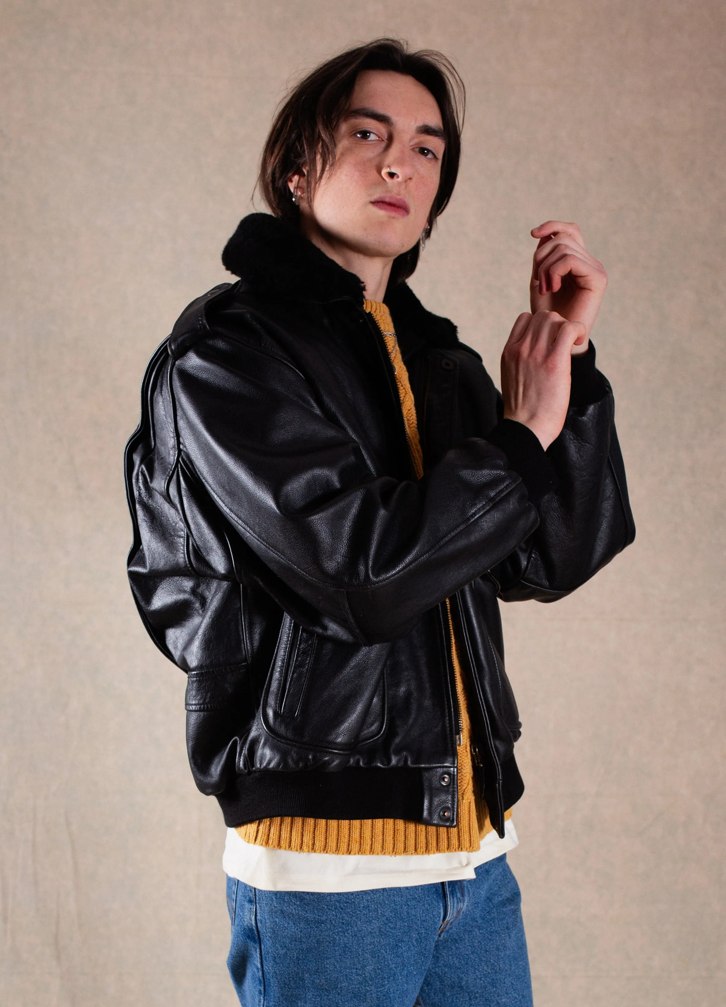Leather Aviator Jacket