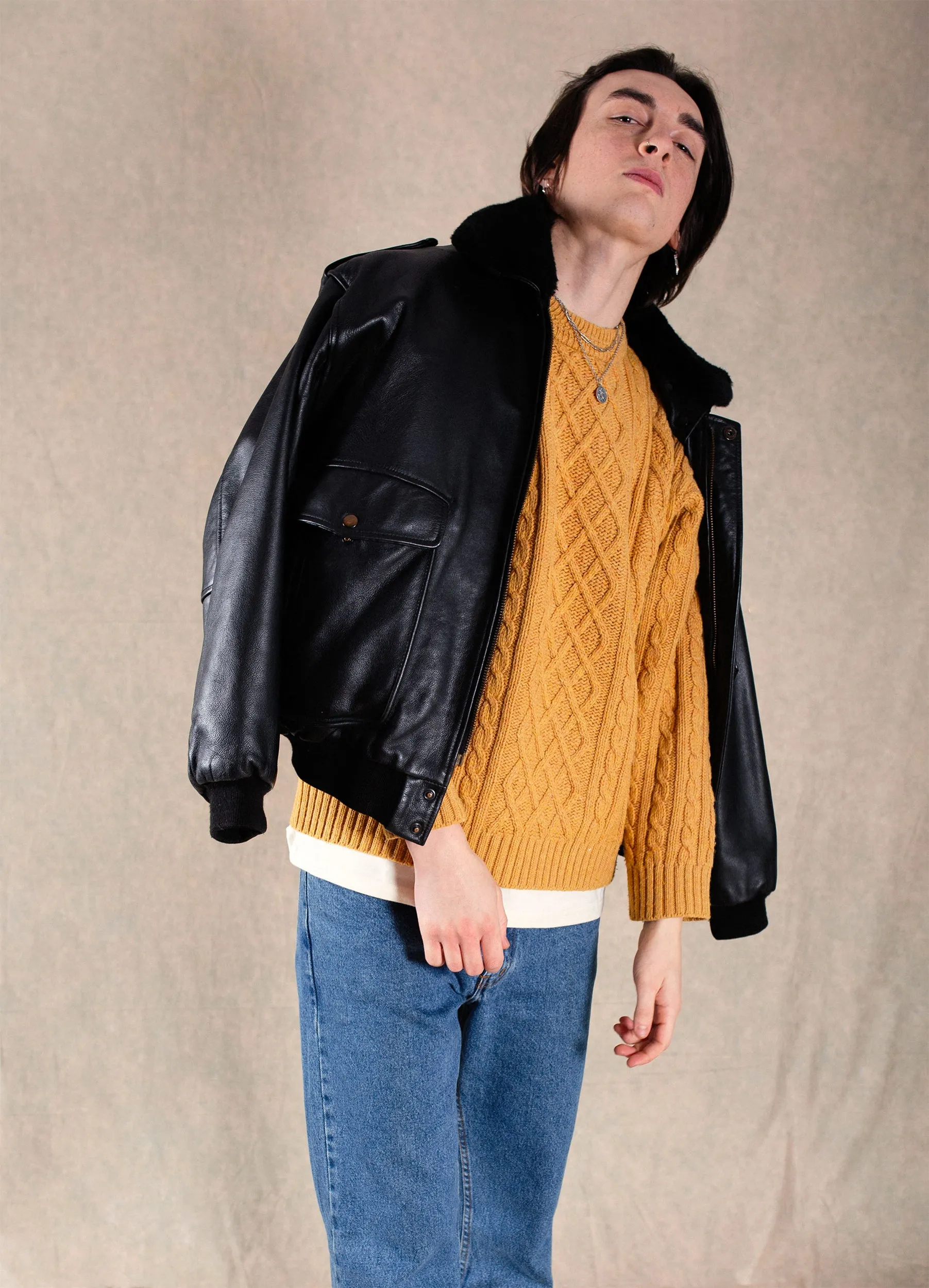 Leather Aviator Jacket