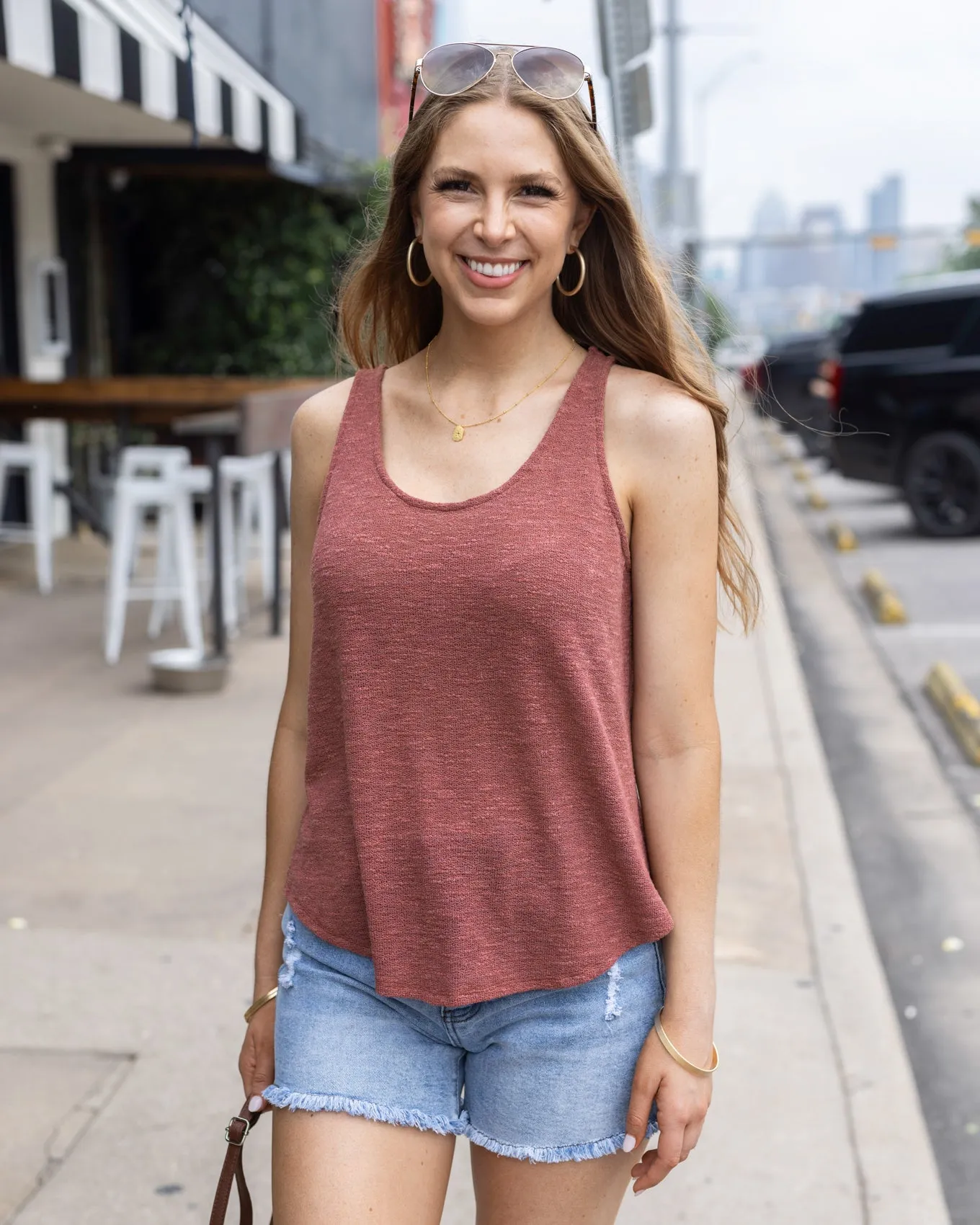 Lightweight Copper Sweater Tank