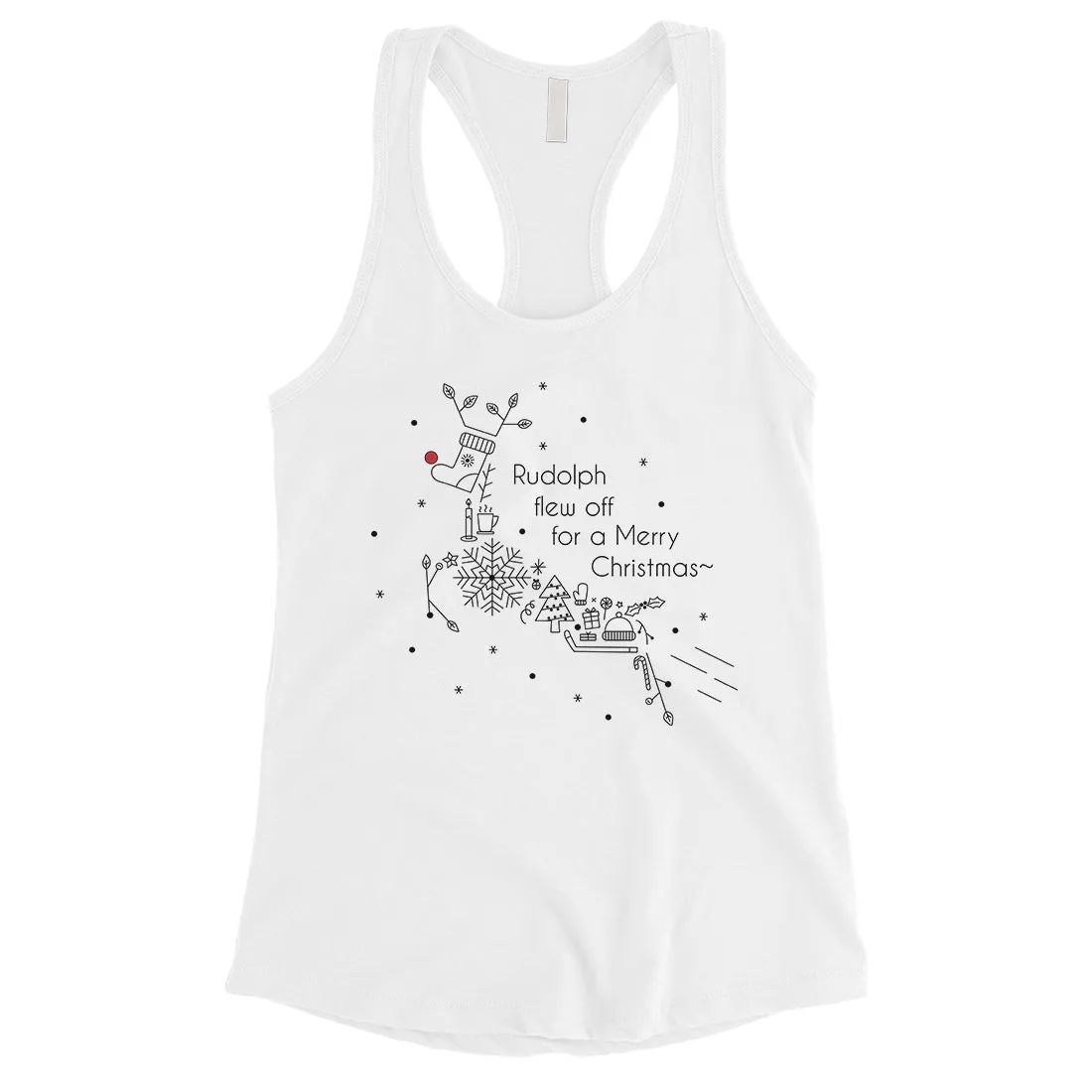 Line Art Rudolph Womens Tank Top