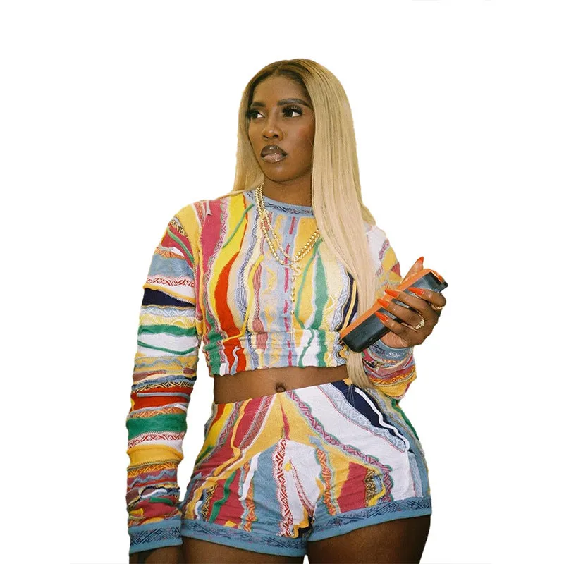 Long Sleeves Cropped High Waist Suit