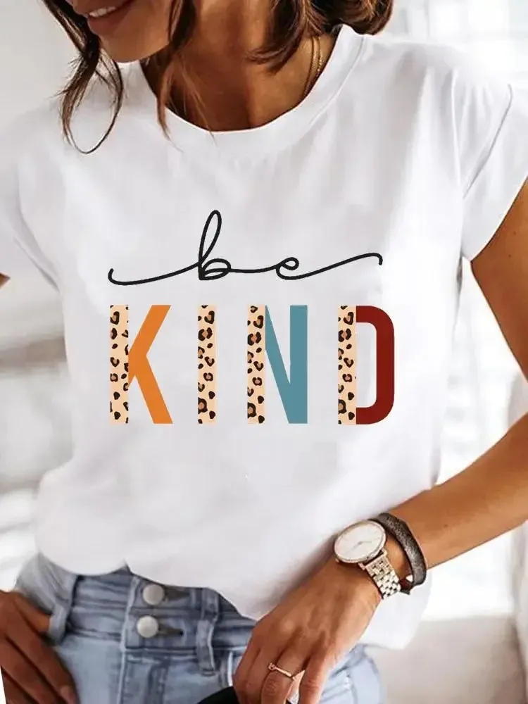 Love Pattern Summer Short Sleeved Breathable Fresh Comfortable Girls T-Shirt