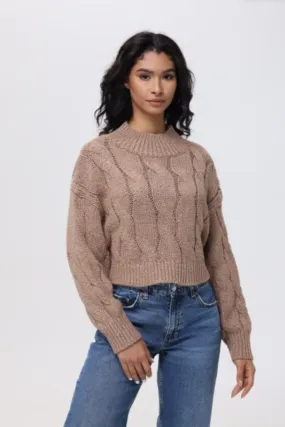 lurex cable crop sweater