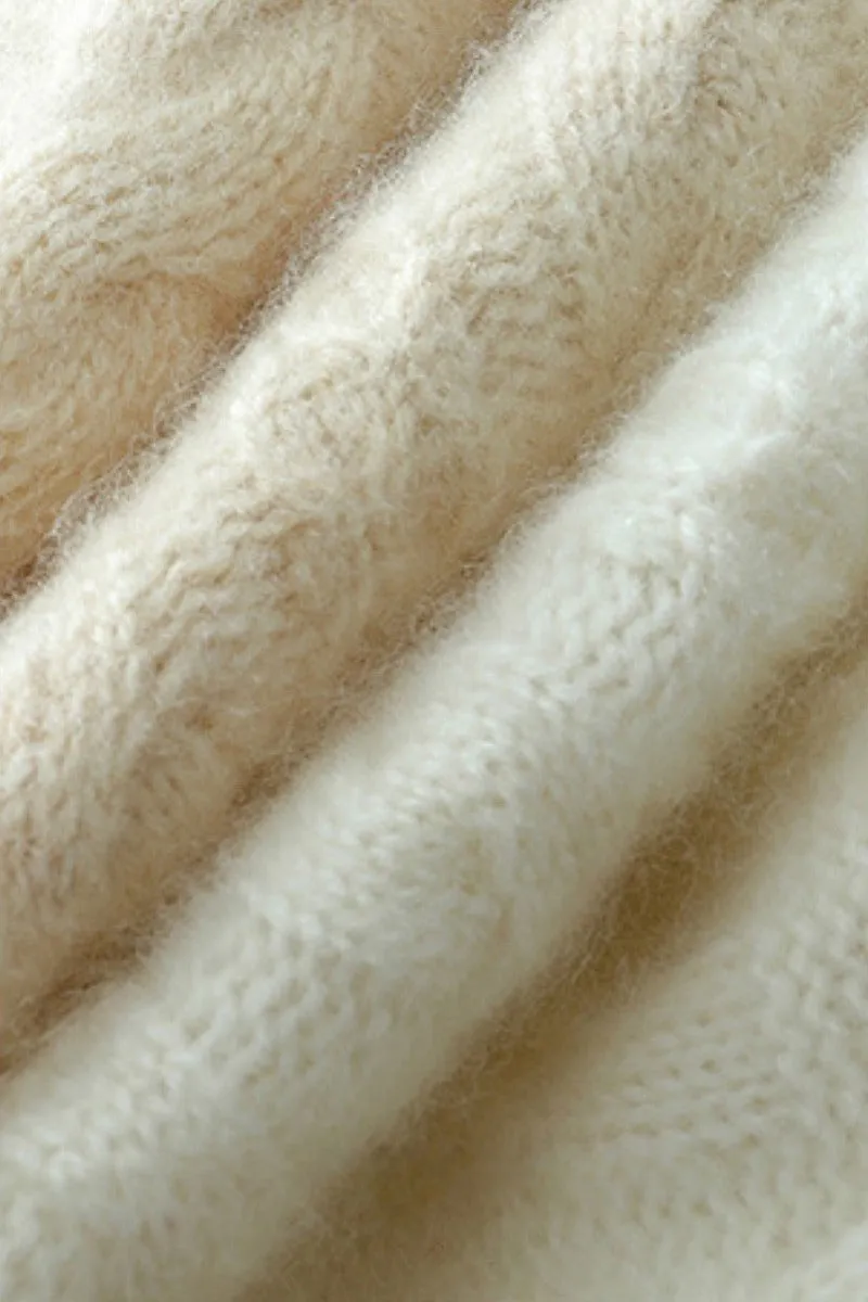 Luxe 100 Cashmere Pullover Sweater with Asymmetrical Collar