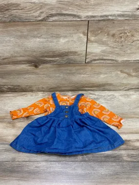Madison Layne 2pc Rainbow Bodysuit & Skirtall Orange sz 6-9m