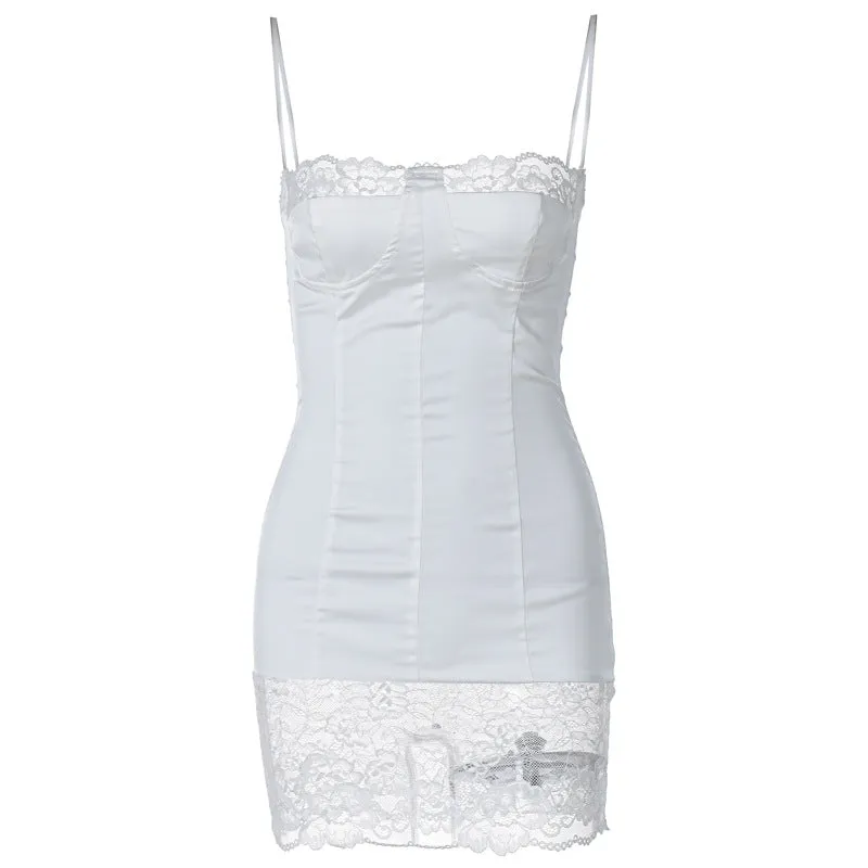 Marion Lace Patchwork Sexy Mini Dress