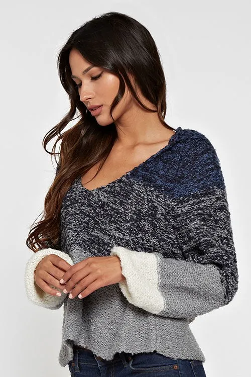 Melange Long Sleeve Pullover Hoodie