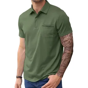 Men's Summer Comfortable Solid Color Pocket Lapel Shirt