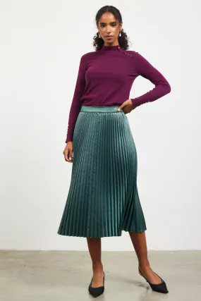 METALLIC PLEATS SKIRT