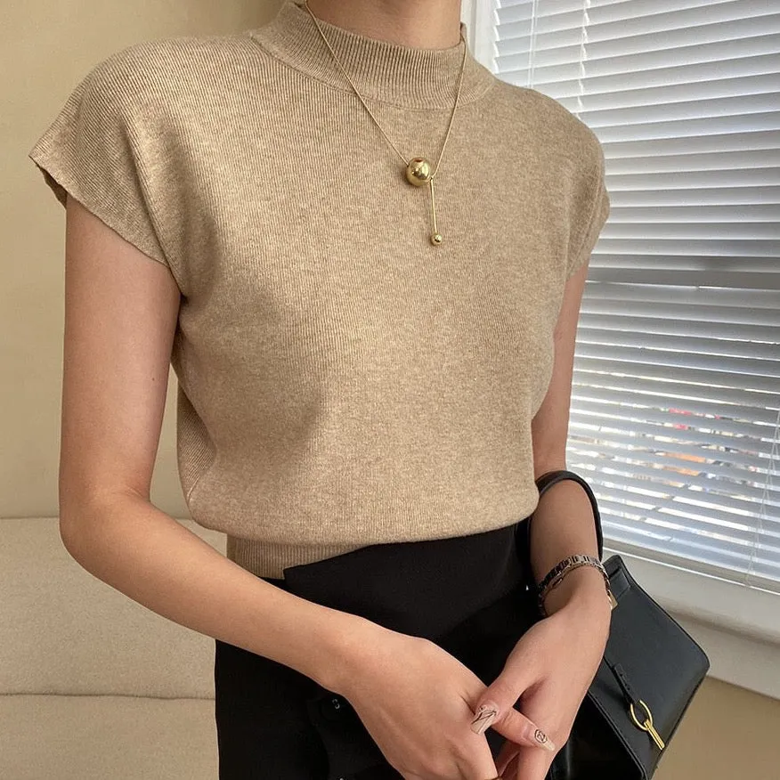 Miyo Casual Smock Neck Knit Top