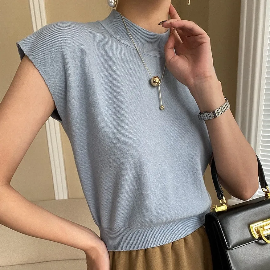Miyo Casual Smock Neck Knit Top