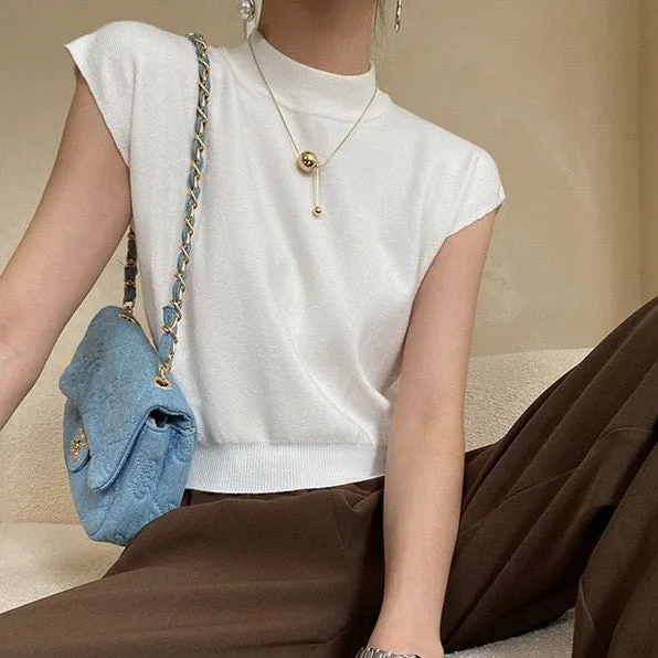 Miyo Casual Smock Neck Knit Top