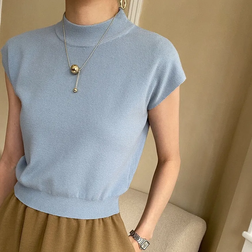 Miyo Casual Smock Neck Knit Top