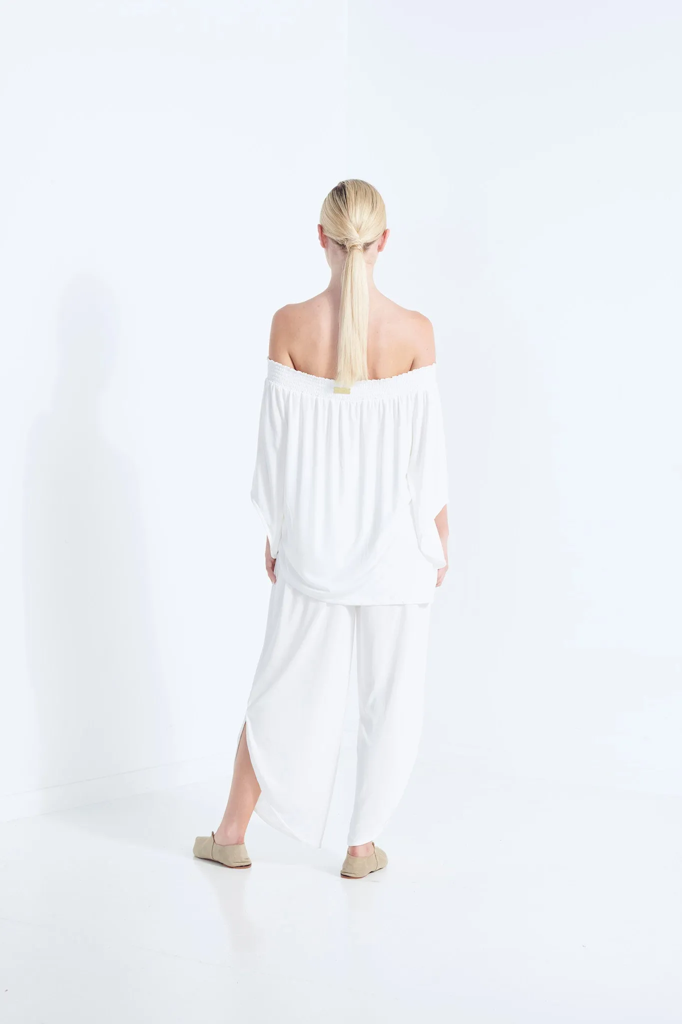 Naevia Off the Shoulder Top - White Dew