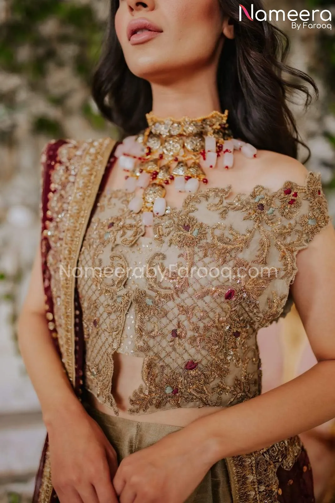 New Pakistani Bridal Dress in Jacket Pants Style #BS544